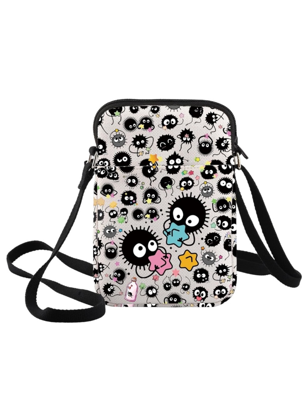 NWT Spirited Away Soot Sprite Crossbody Shoulder Bag White Black Pink